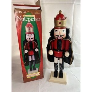 Timeless Treasures 20" Deluxe‎ Wooden Nutcracker King W/Black Cape Handcrafted